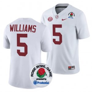 Men's Alabama Crimson Tide #5 Roydell Williams 2024 Rose Bowl White NCAA Playoff College Football Jersey 2403IXLQ2